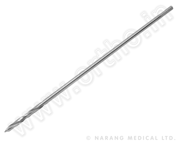 Broca Llanura Shank, Trocar final, de 2,7 mm x 200 mm