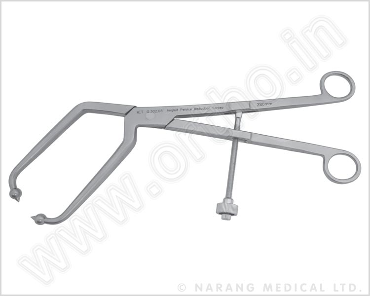 Q.302.03 - Reducción de la pelvis en ángulo Forcep 280mm