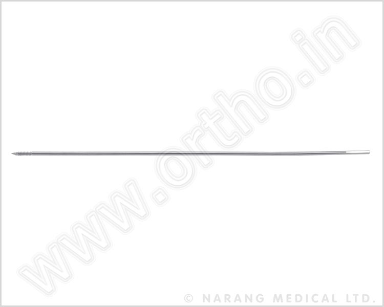 703.035 -  Guía de alambre con punta roscada de 2,5 mm diámetro x 230mm